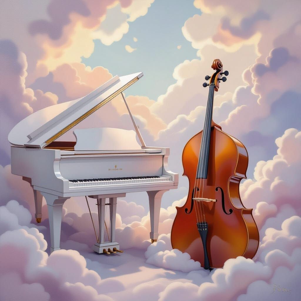 Ethereal Piano and Cello in Pastel Colors