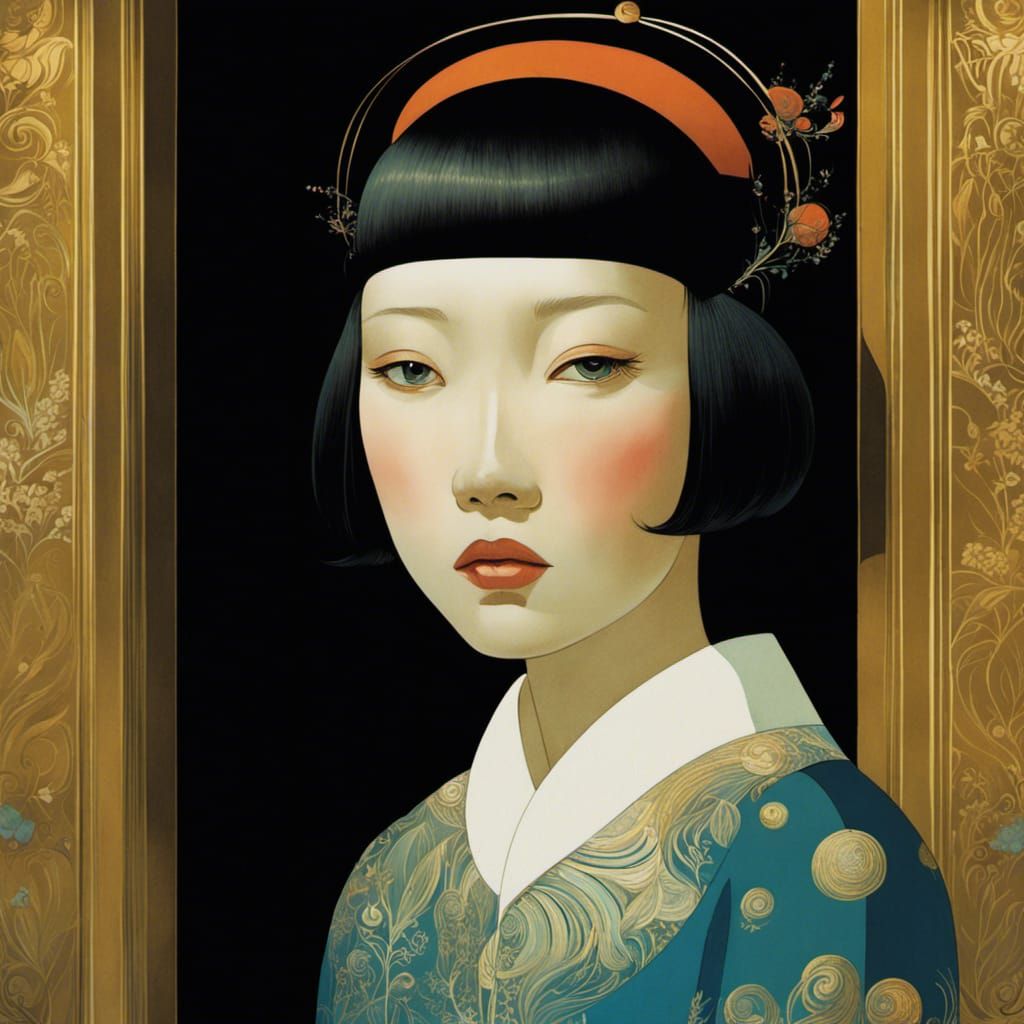 Girl in Whimsical Illustration Style