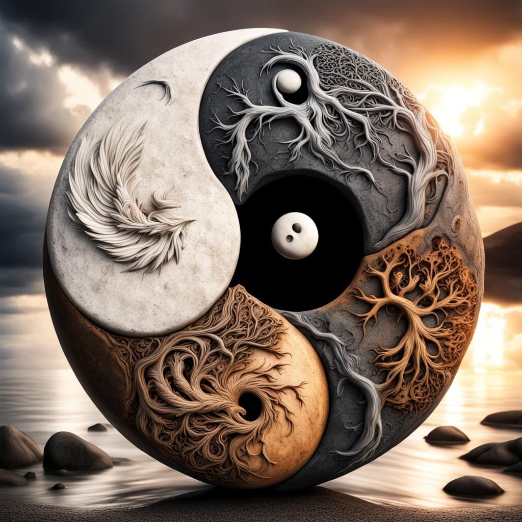 Yin and Yang with Four Natural Elements