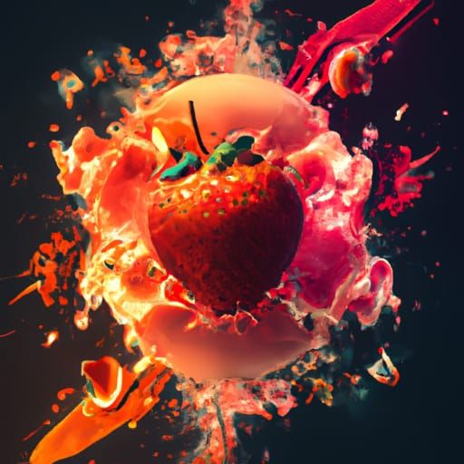 Exploding Strawberry, Cherry, and Orange Bomb