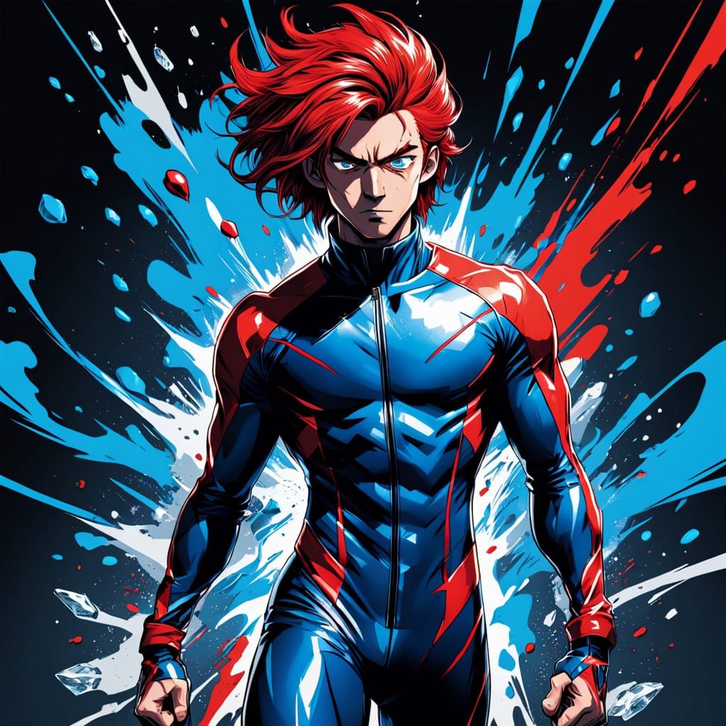 Confident Teen Hero in Vibrant Comic Book Style