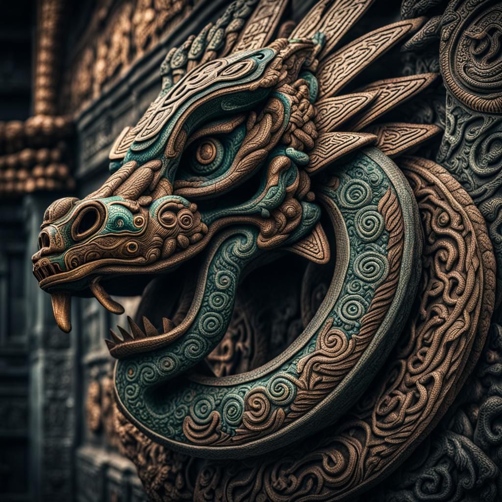Hyperrealistic Jewish Feathered Serpent in HDR