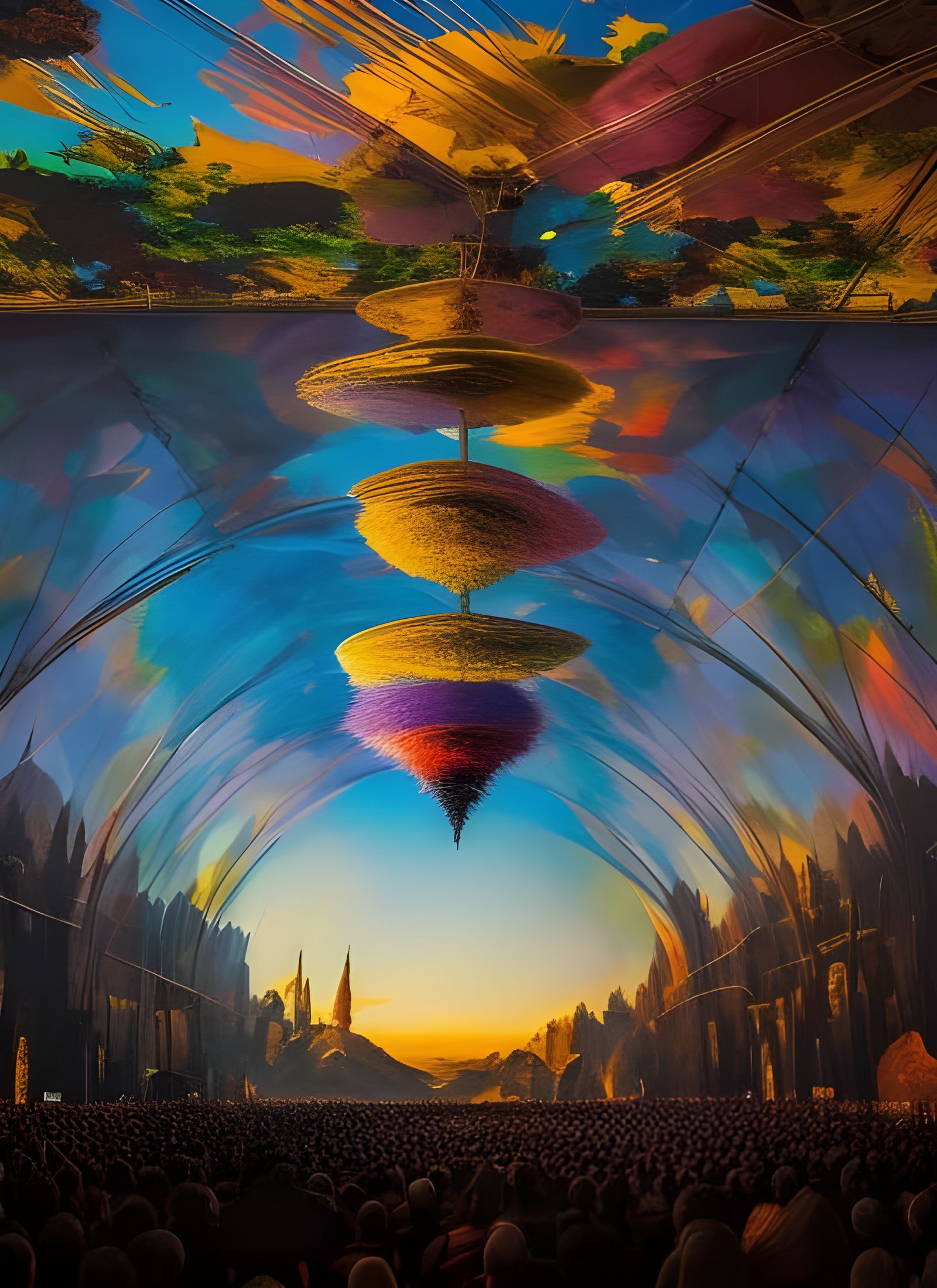 Abstract Folk Singers in Dreamy Hyperrealism