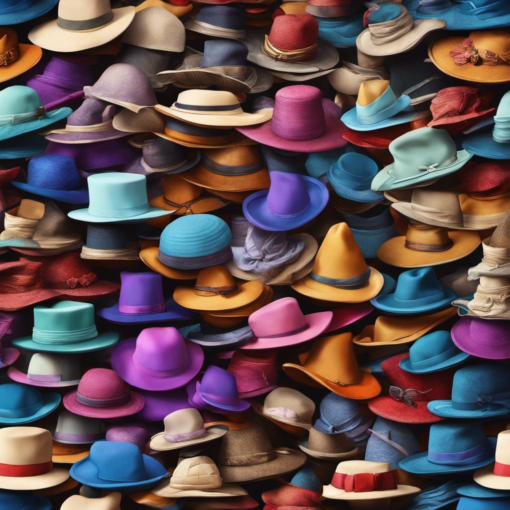 Colorful Hats Stacked High: Fantasy Concept Art