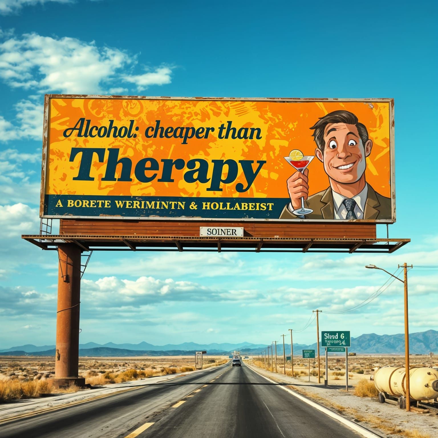 Suave Man Enjoys Martini in City Sunset