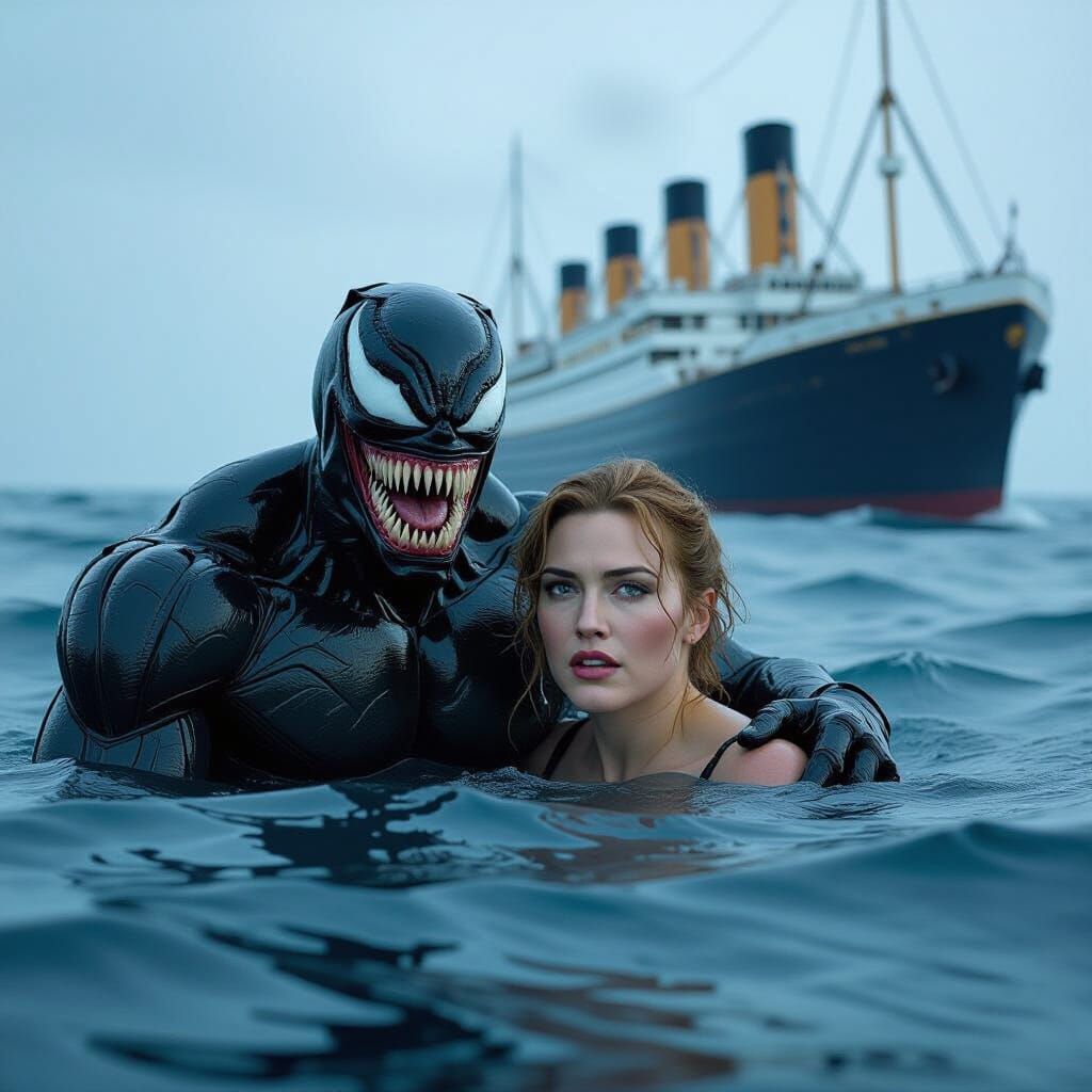 Venom as Titanic Hero Rescues Kate Winslet