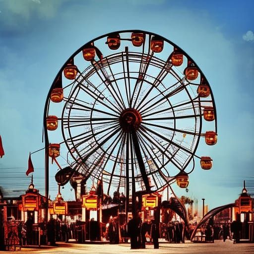 Steampunk Ferris Wheel in Victorian Style
