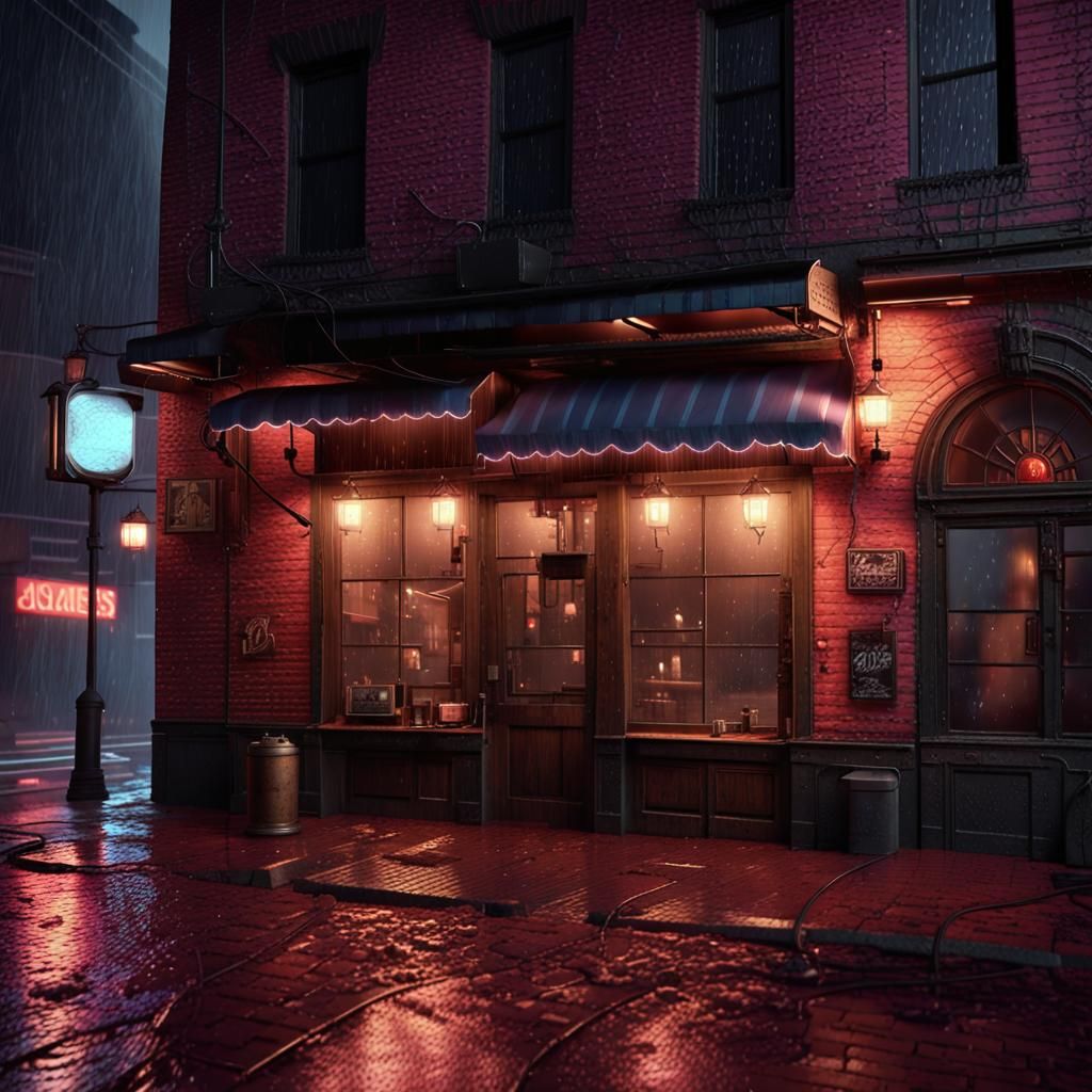 New York Bar in Cinematic Architectural Style