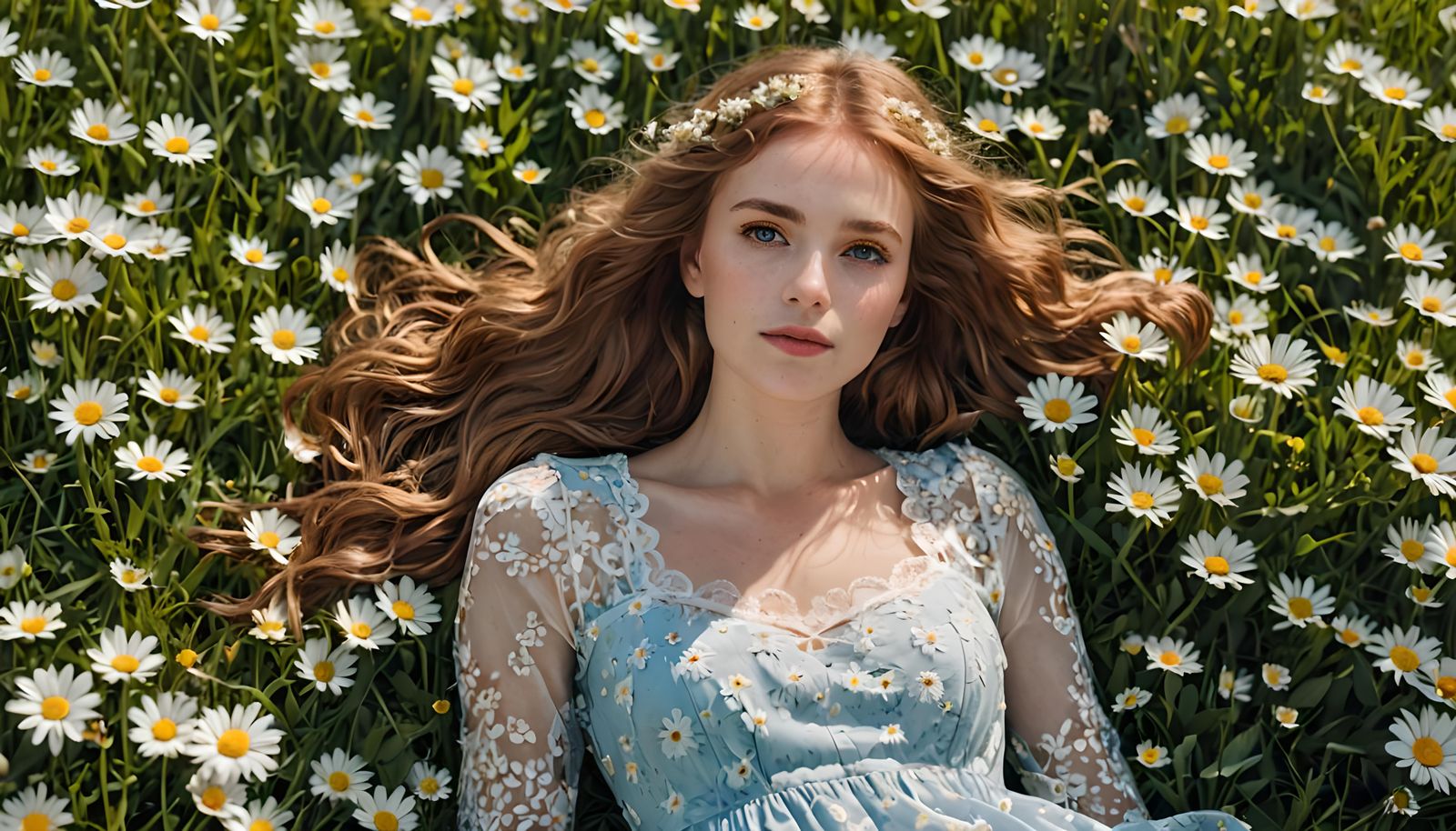 Girl in Daisy Meadow: Professional Photography