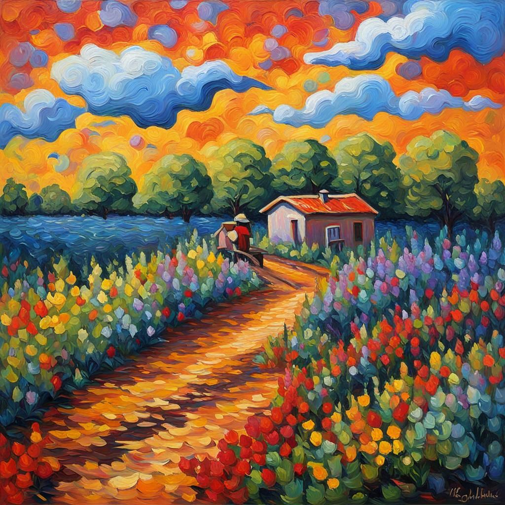 Neo-Impressionist Life Hotline Oil Painting