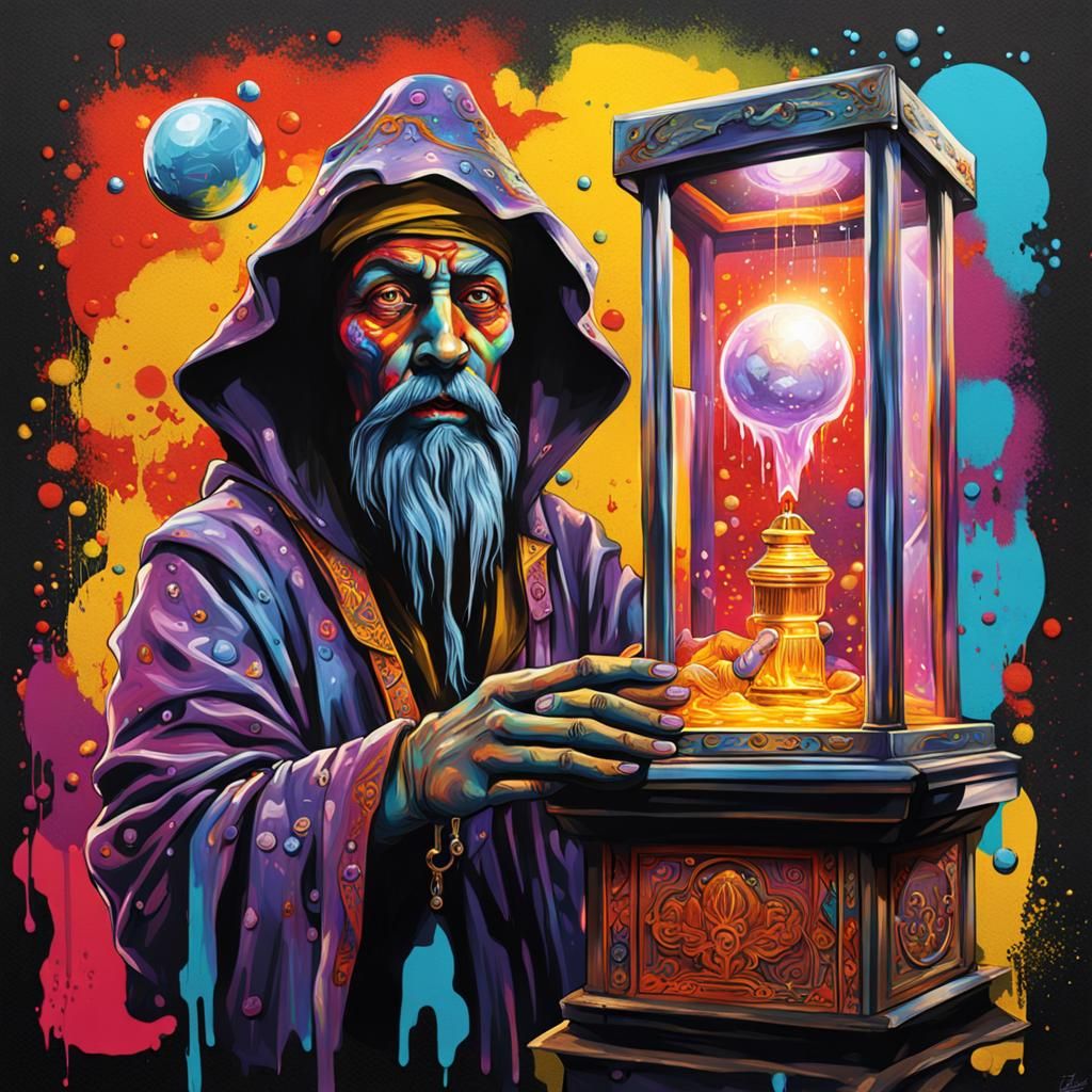 Zoltar Fortune Teller in Graffiti Art Style