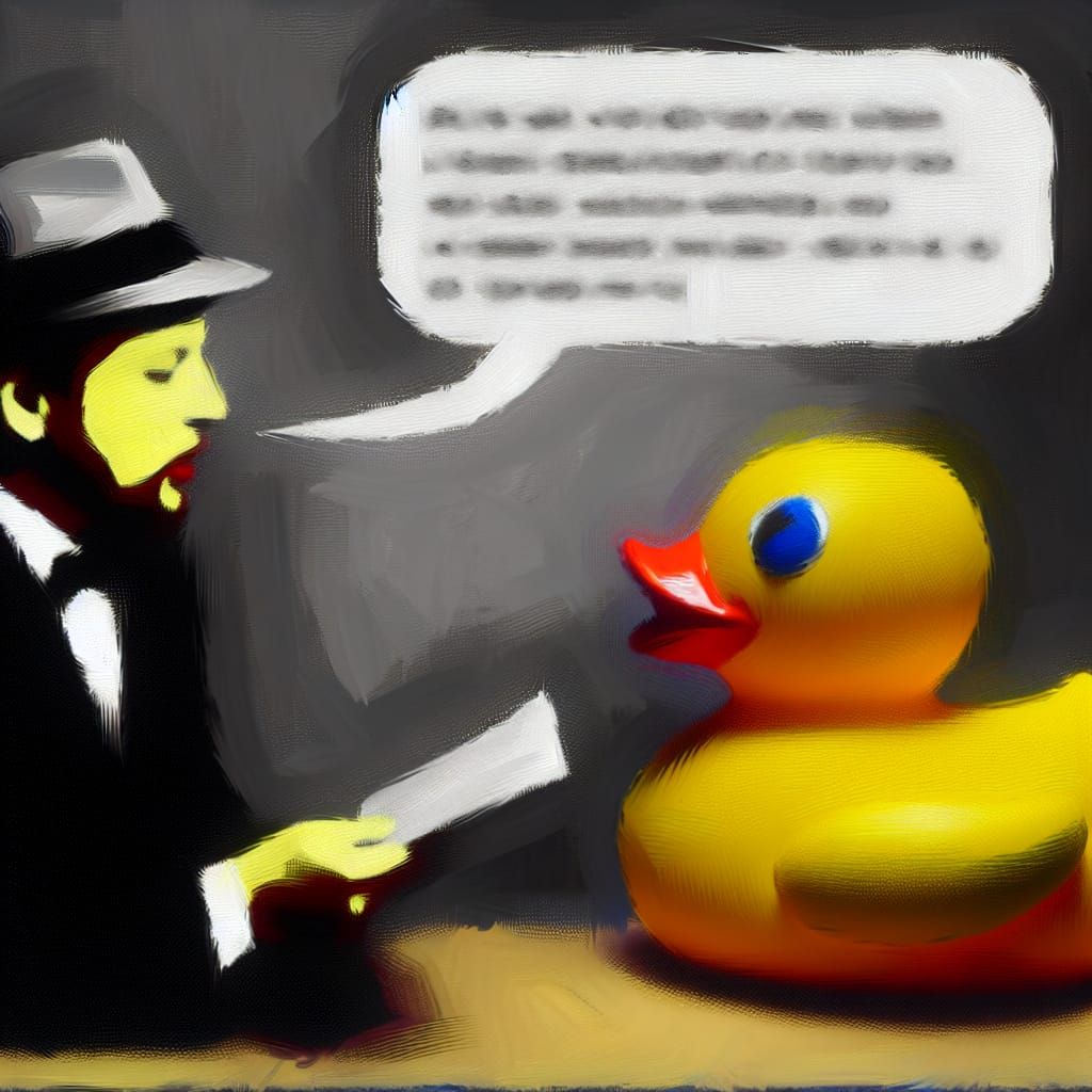 Rubber Duck Conspiring with JFK, Post-Impressionism Style