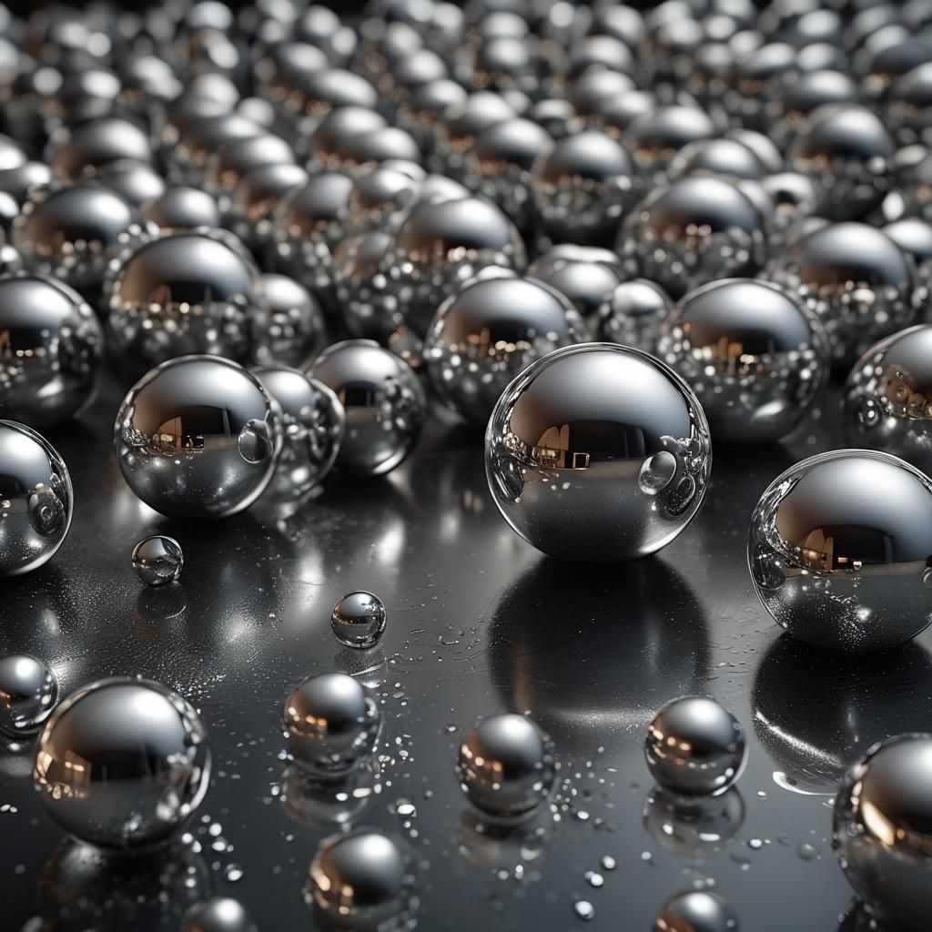 Photorealistic 3D Chrome Balls Reflecting Light