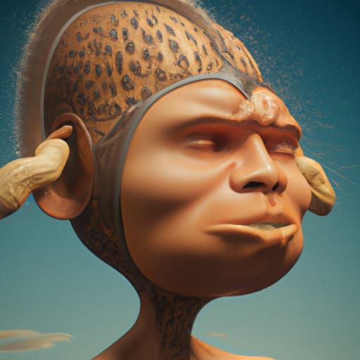 Detailed Matte Painting of a Peanut Head