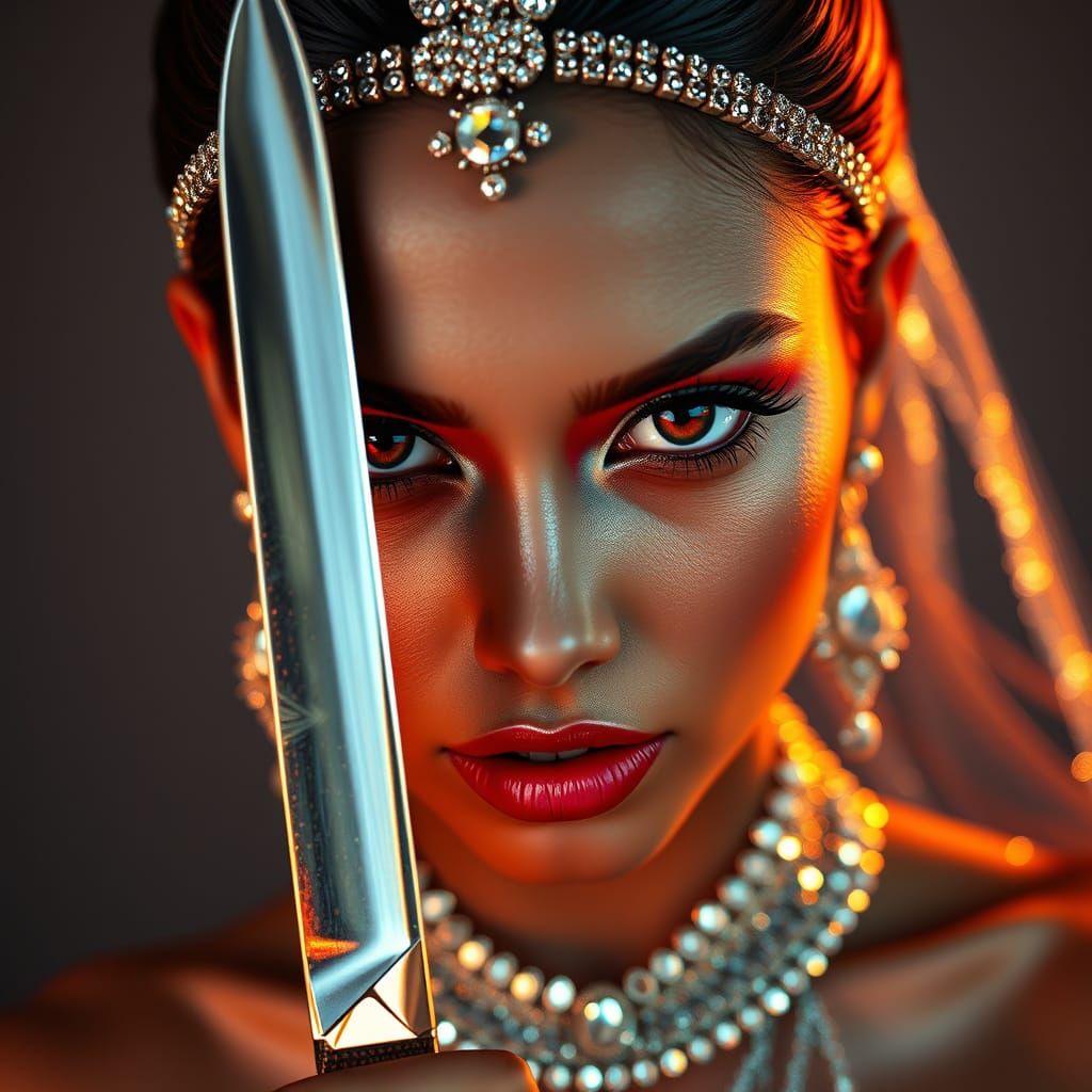 Glamorous Blonde Model in a Sparkling Diamond Bikini