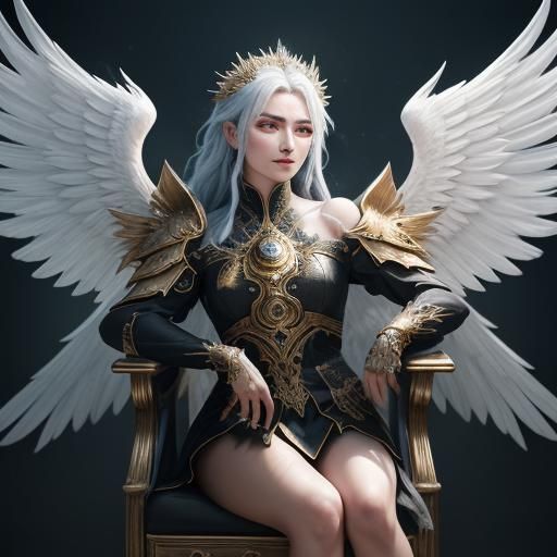 Hyper-Real Angelic Being with Wings in 8k