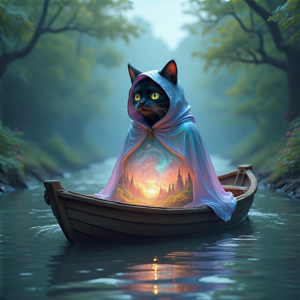 Skunkcat Dreamscape Journey on the River