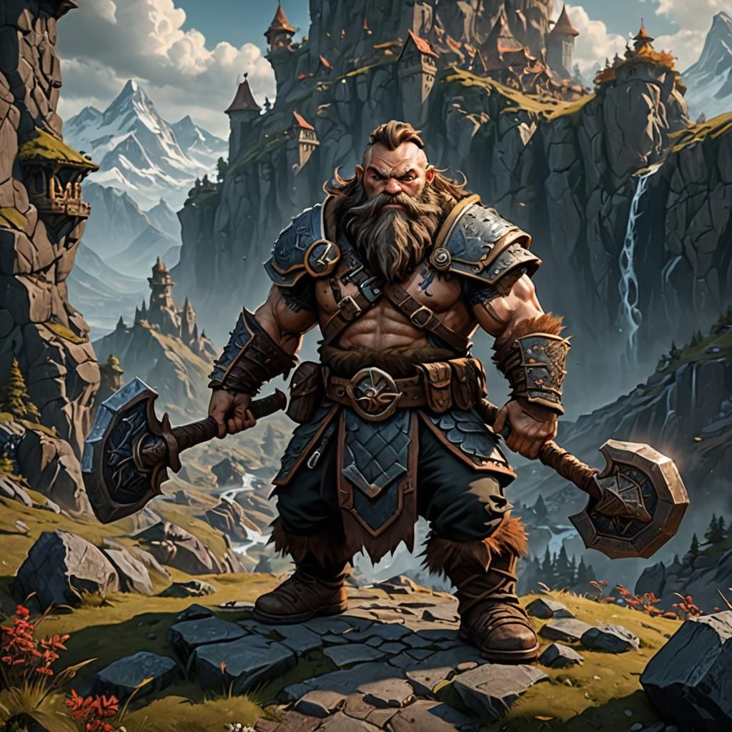 Hill Dwarf Barbarian: Dungeons and Dragons Concept Art