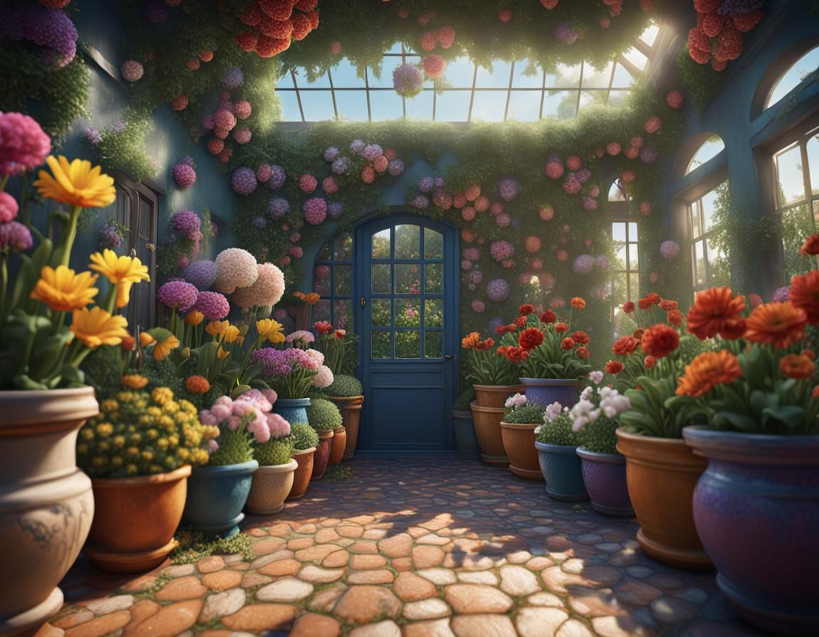 Photorealistic Room Opens to a Fantastical Garden