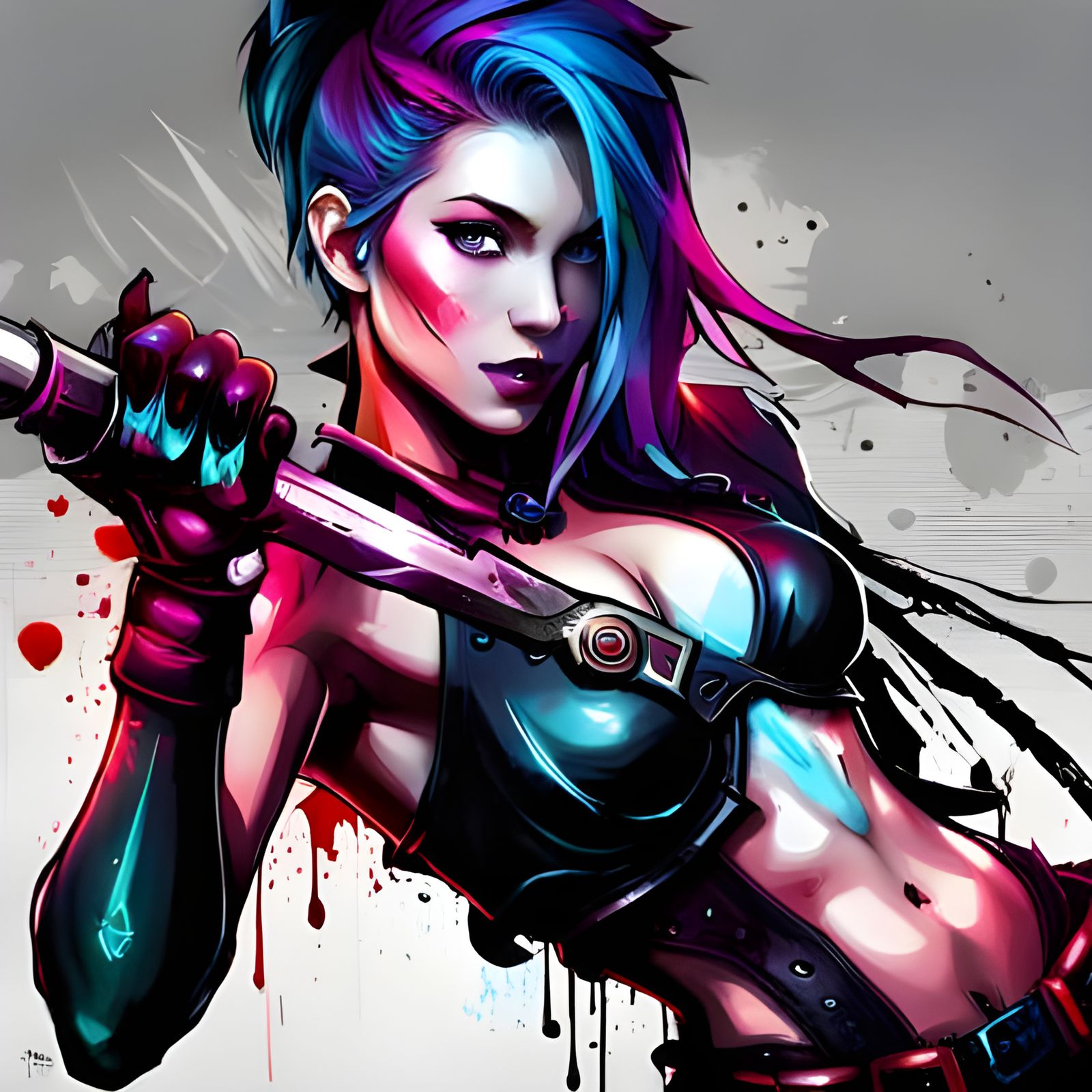 Jinx Splash Art in Oil Gouache Style