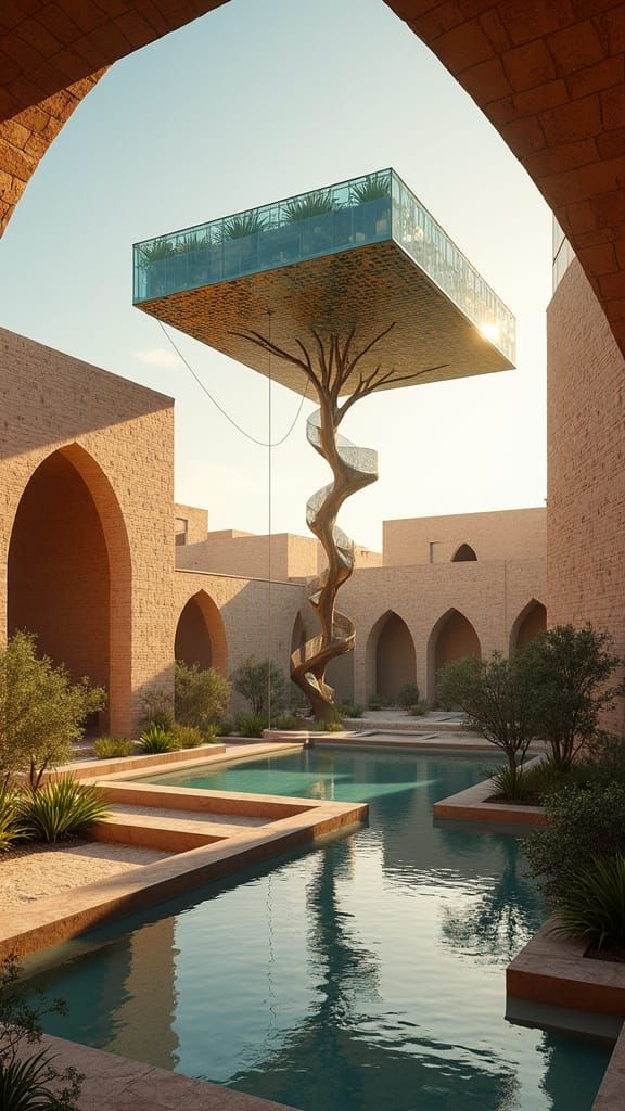 Yazd Architectural Visualization: Modern Oasis in Desert Cit...