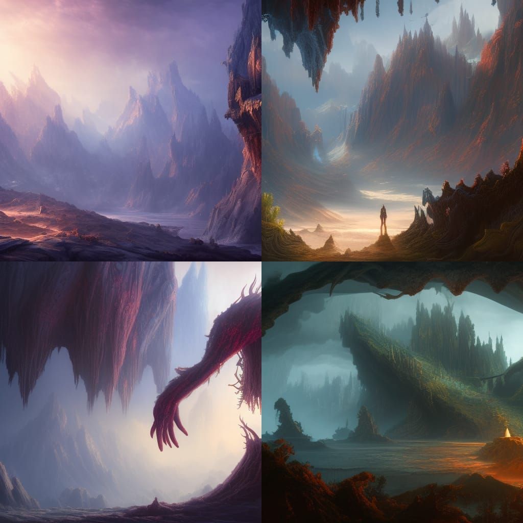 Detailed Matte Painting in Deep Color