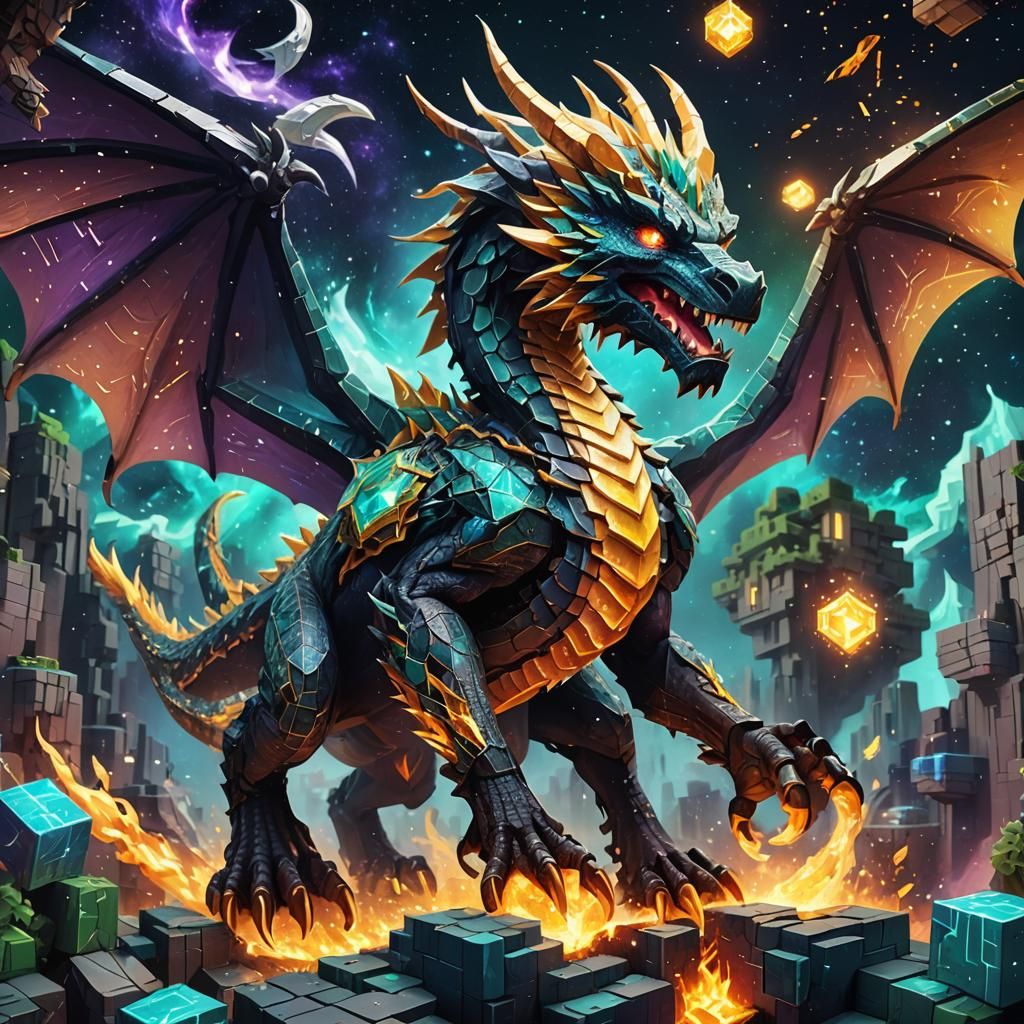 Astral Ender Dragon Minecraft Illustration