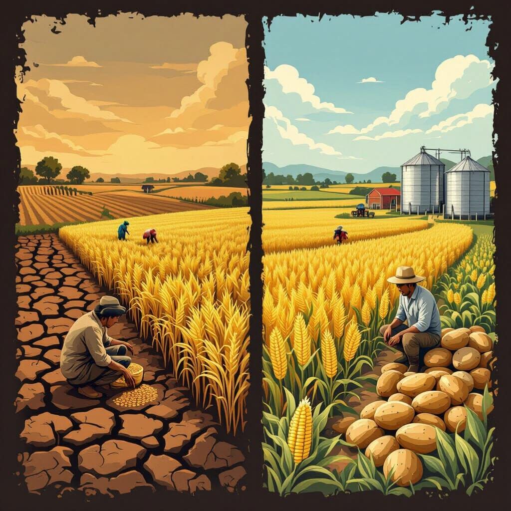 Food Security Poster: Contrast of Scarcity and Abundance