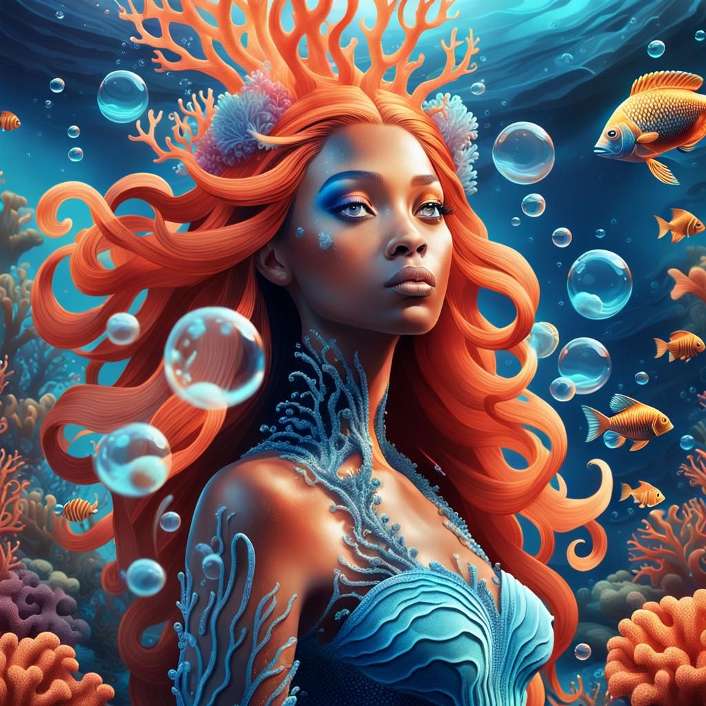 Coral Queen in Vibrant Underwater Realm