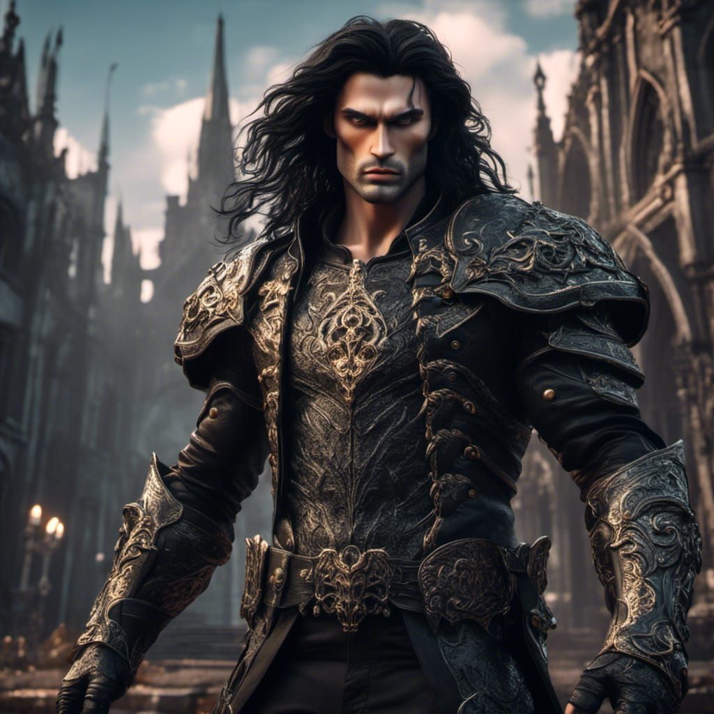 Handsome Warrior in Rococo Armor, Fantasy Concept Art