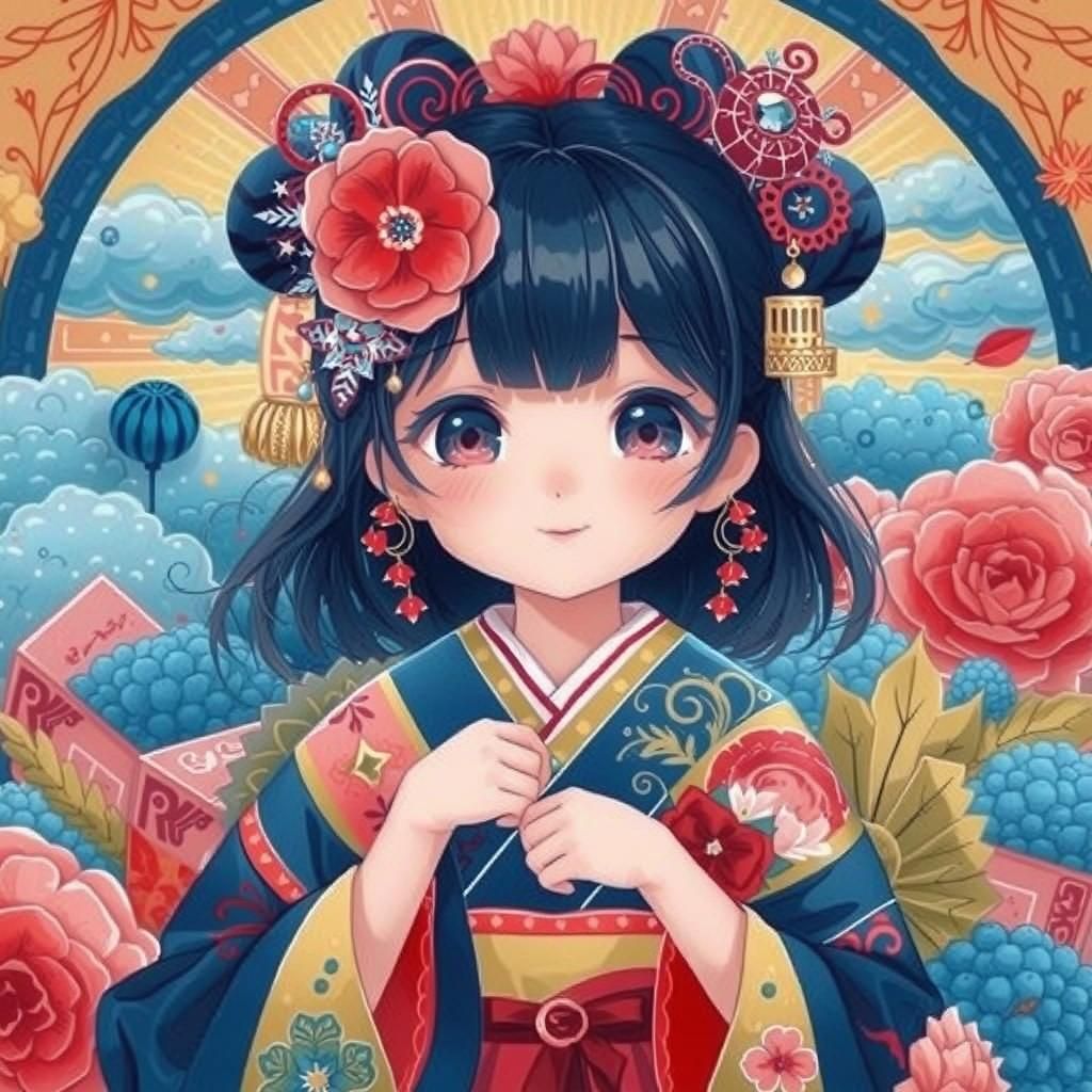 Abstract Pom Pom Style Design