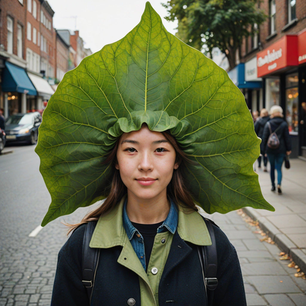 Botanical Head Wear: Leaf Rain Hat