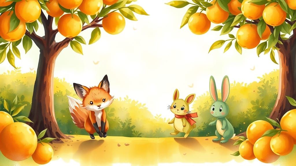 Citrus Critters Playing in a Sunny Grove