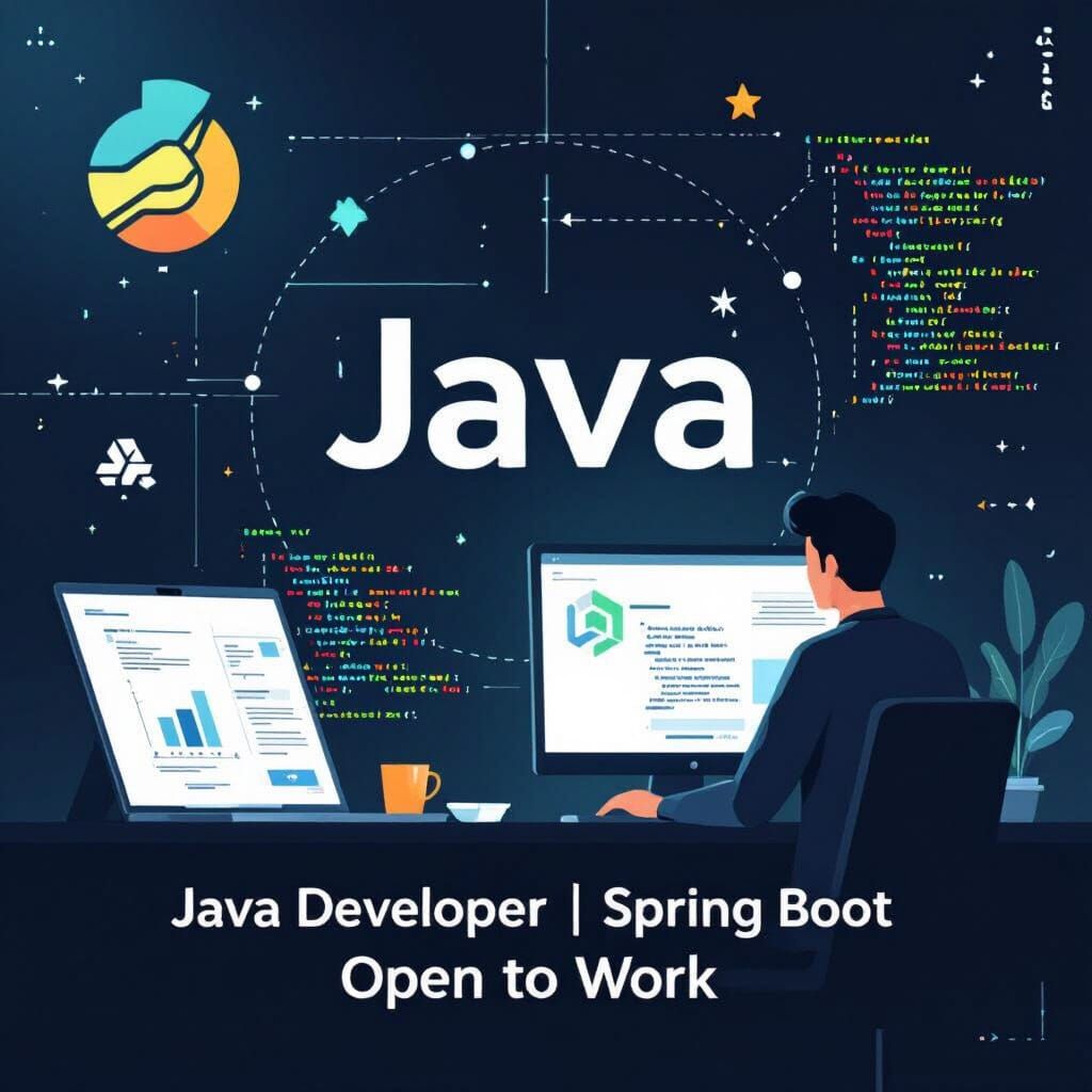 Java Developer Background with Subtle Tech Logos