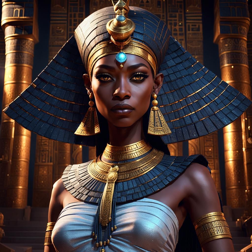 Fantasycore Egyptian Queen in Dark Temple