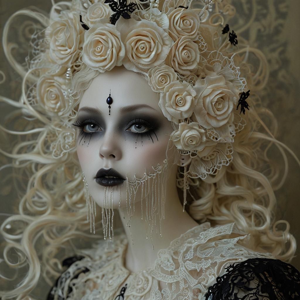 Haunted Goddess Portrait with Lace Dress