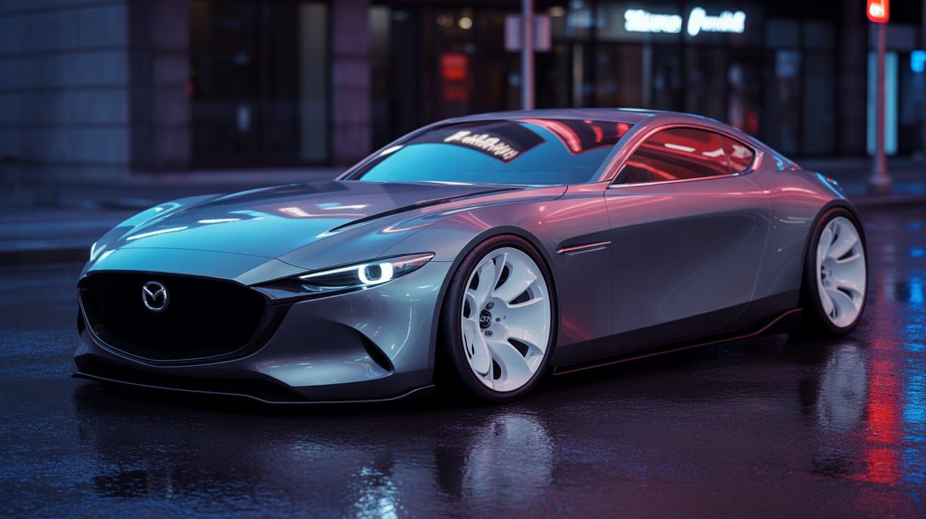 Futuristic Mazda Coupe with Aerodynamic Design