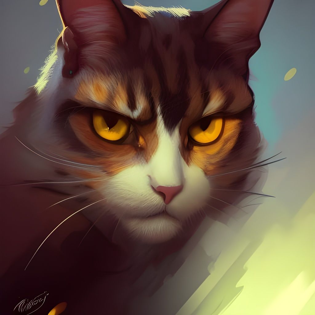 Detective Cat Portrait in Hyperdetailed Style