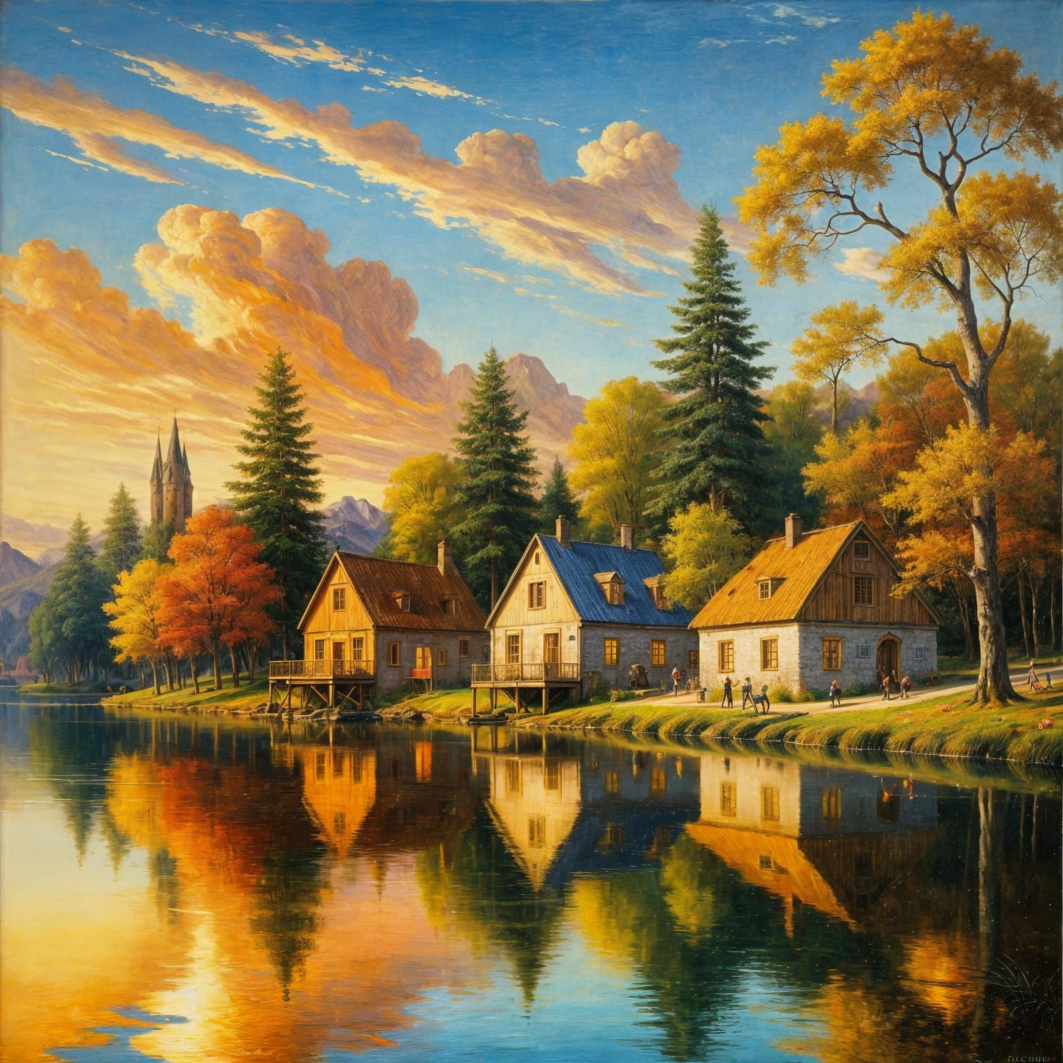Houses on the stream
