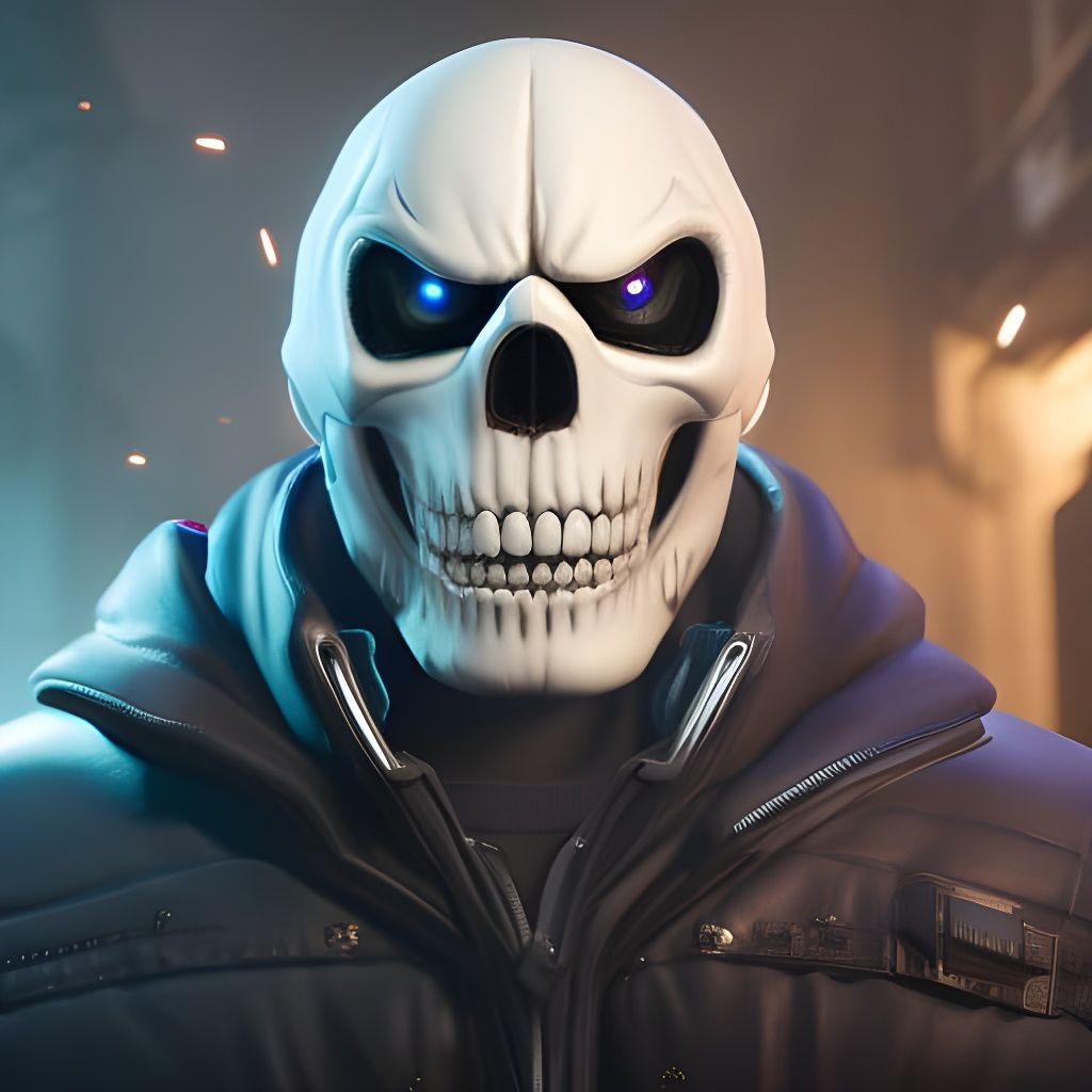 Ominous Portrait of Sans from Undertale