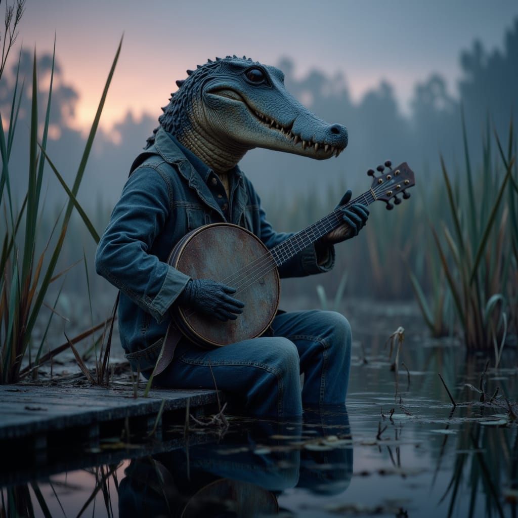 Gator-Man's Bayou Ballad: A Southern Gothic Photograph