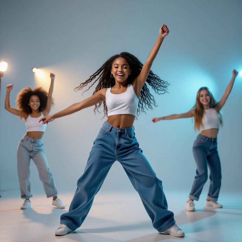 Girl Dancing Through Shifting Backgrounds