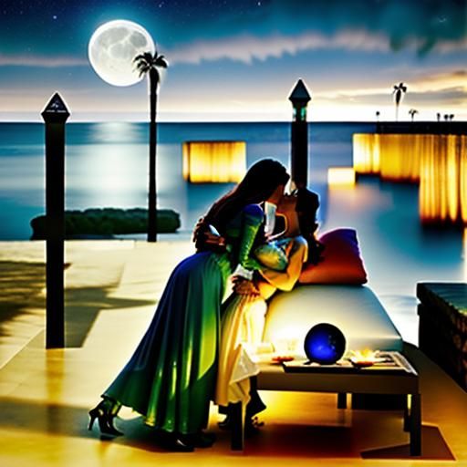 Ocean Kiss: 3D Photorealistic Mythical Scene