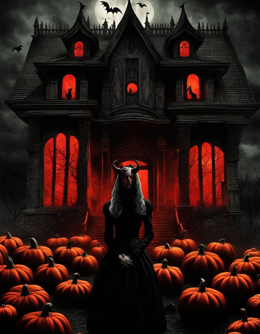 Gothic Horror: Haunted House with Devil Woman