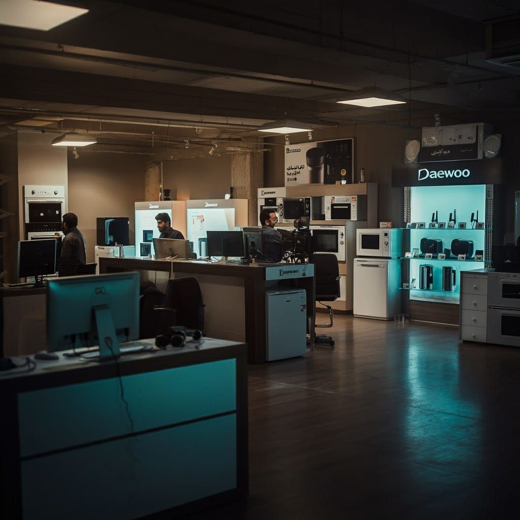 Daewoo Office Interior in Cinematic Style