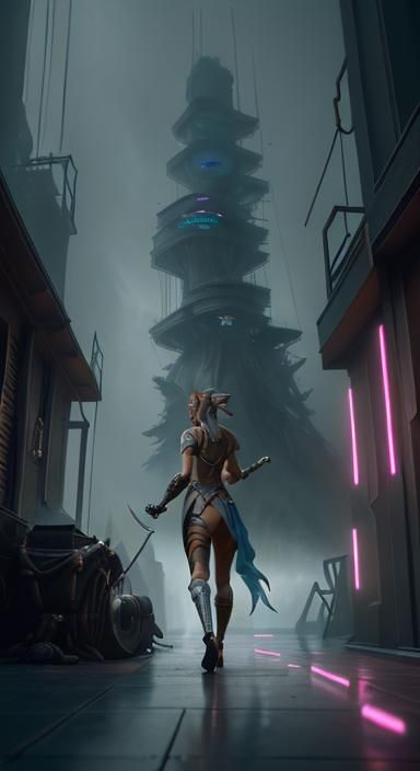 Ahsoka as Pirate in Steampunk Ethereal Fantasy