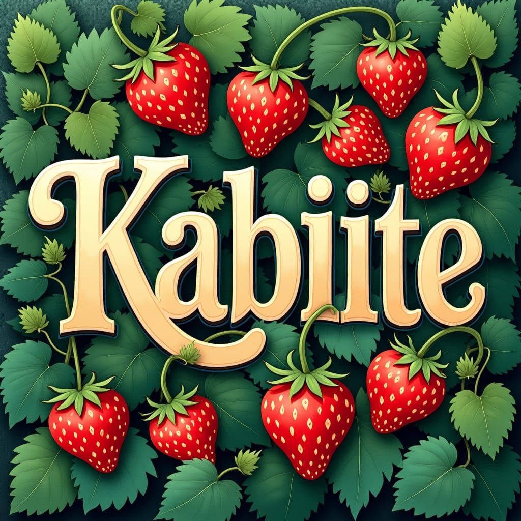 Botanical Name Kabiite in Art Nouveau Style