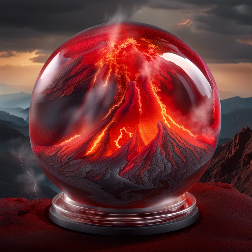 Volcano paperweight
