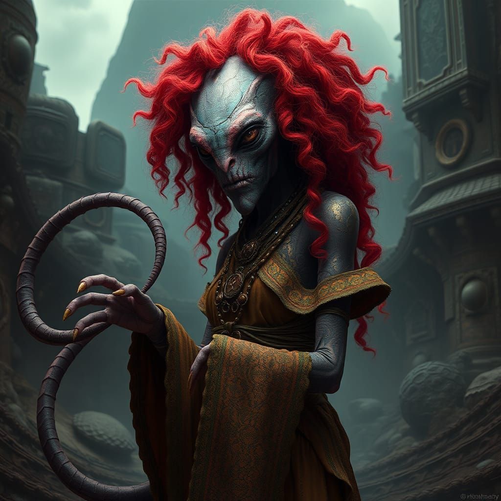 Mystical Alien in Dreamlike Sci-Fi Style