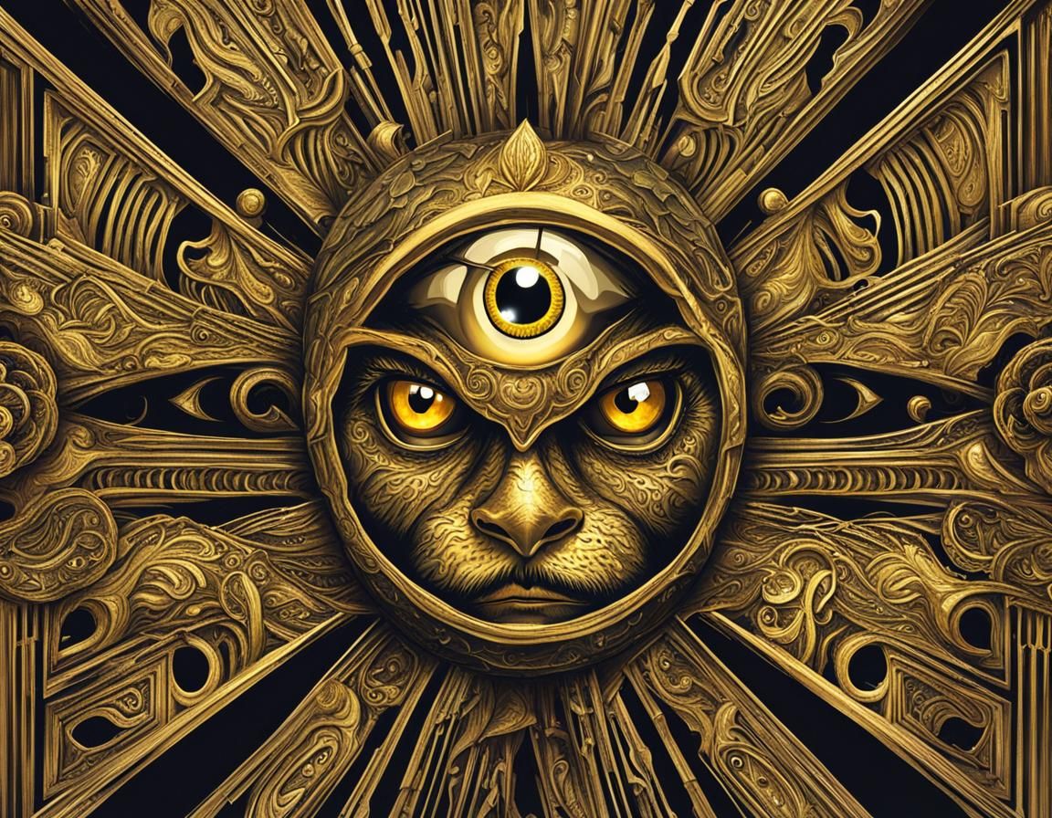 Menacing Golden Eyes in Fantasy Style